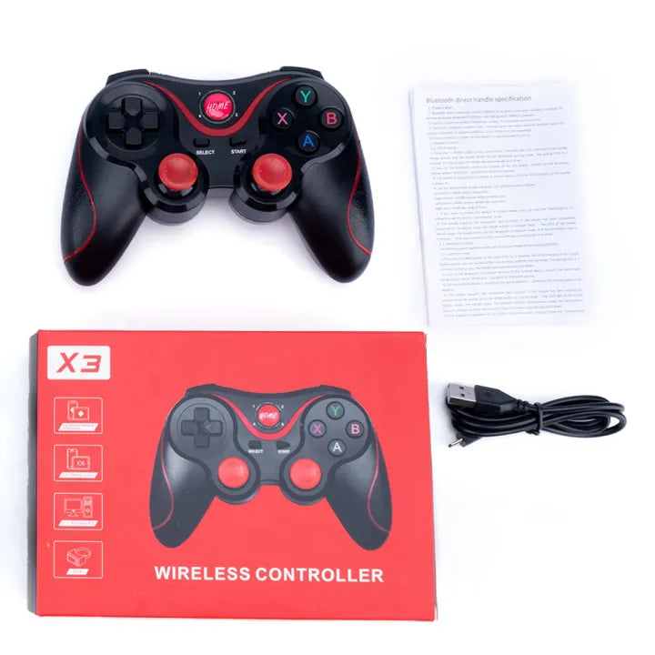 X3 Wireless Controller - Ergonomic Design, Long Battery Life, Compatible with PC, Android, PS3