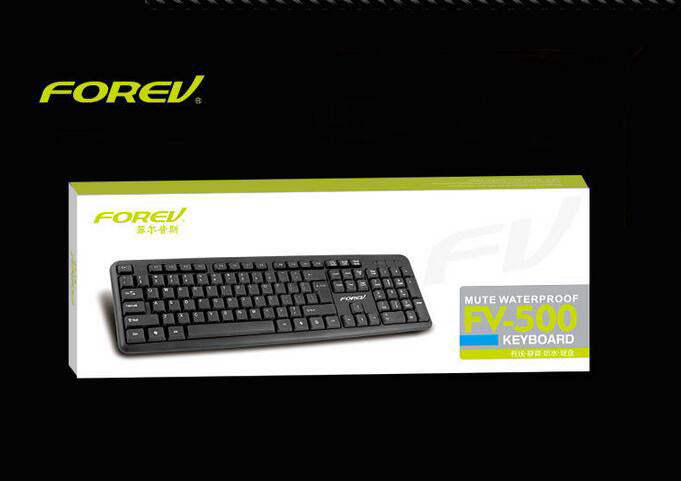 Forev FV-500 Mute Waterproof Keyboard - Spill-Proof Protection for Your Workspace