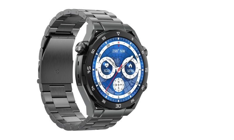 GT8 Smart Watch with AMOLED Round Screen and Steel Strap