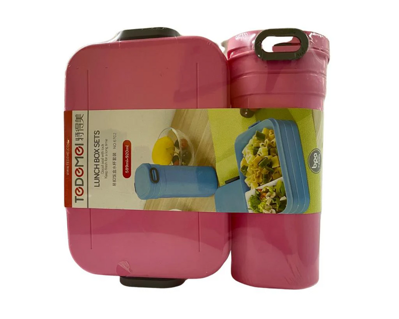 Durable Lunch Box Set with Leakproof Design and Water Bottle