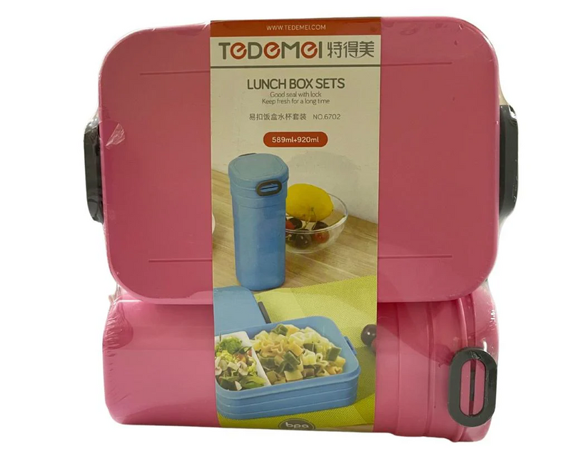 Durable Lunch Box Set with Leakproof Design and Water Bottle