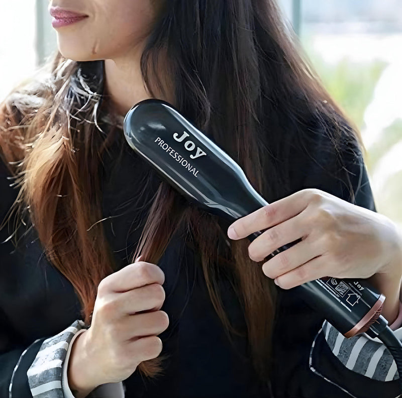 Joy Professional 3-in-1 Hair Styling Brush: Straighten, Dry, and Style with Ease