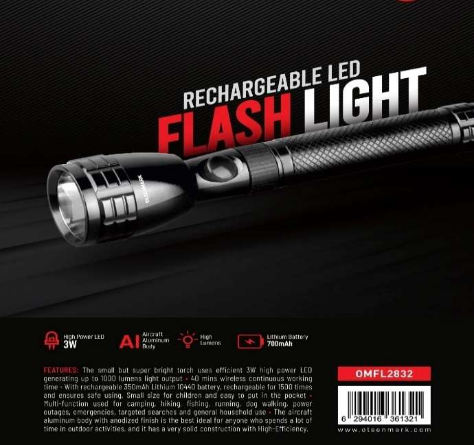 Rechargeble Led Flash Light 1X40