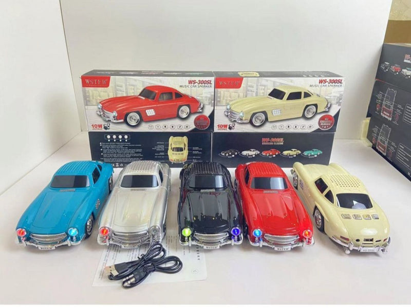 Nostalgic Car-Shaped Bluetooth Speaker with LED Lights