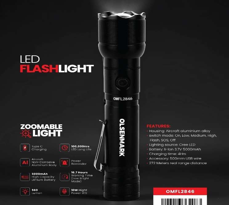 Led Flash Light/Zoomble/5000Mah/CTyp1x50