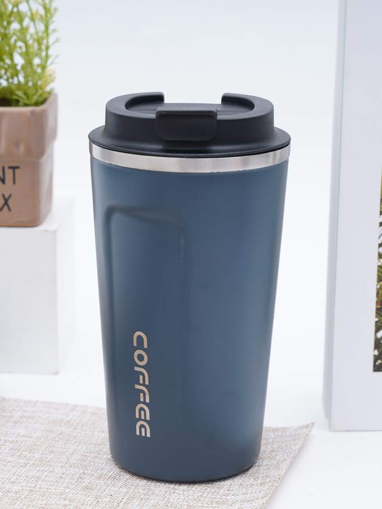 Sleek Stainless Steel Travel Mug with "Coffee" Inscription