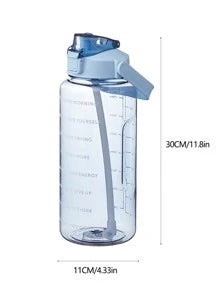 1pc Plastic Water Bottle, Modern Letter Graphic Sport Drinking Bottle For Outdoor