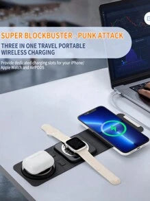 3-in-1 Wireless Charger with Magnetic Stand - Charge Multiple Devices Simultaneously