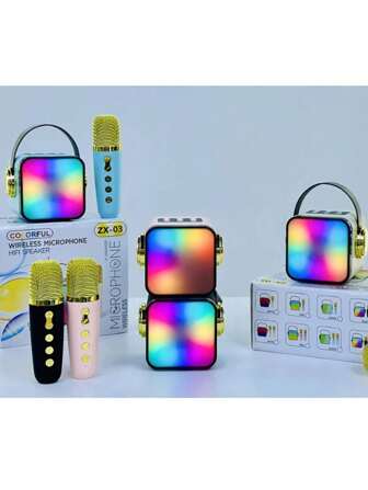 ZX-03 Colorful Wireless Microphone & HIFI Speaker - Karaoke Fun on the Go