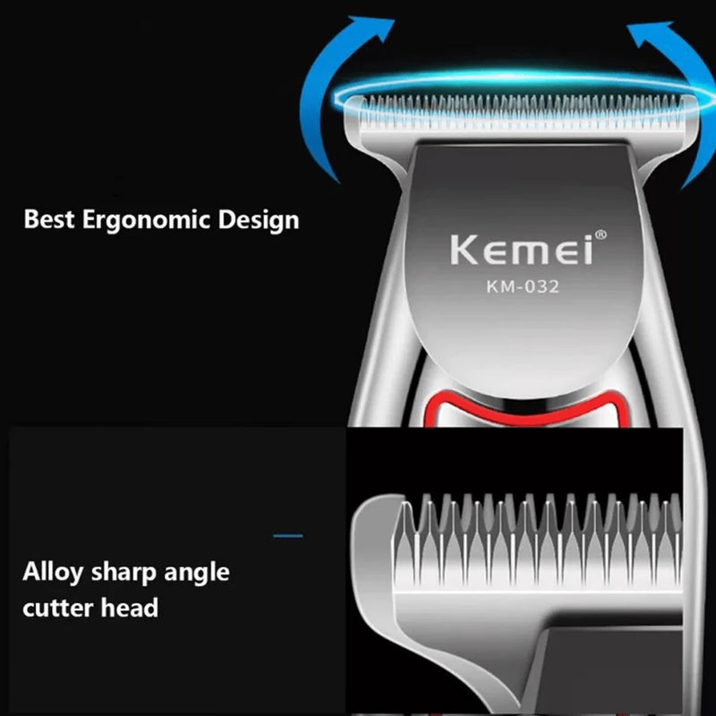 Kemei KM-032 Professional Hair Clipper with Titanium Blades and Long-Lasting Power