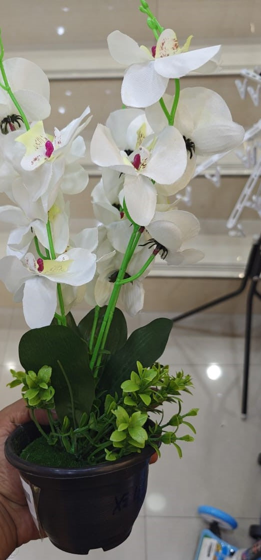 Beautiful Artificial White Orchid Flower Arrangement