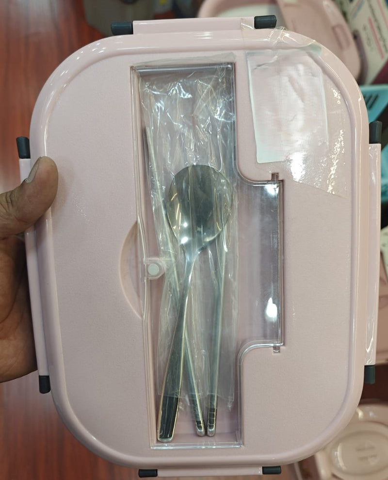 Convenient Lunch Box with Stainless Steel Cutlery