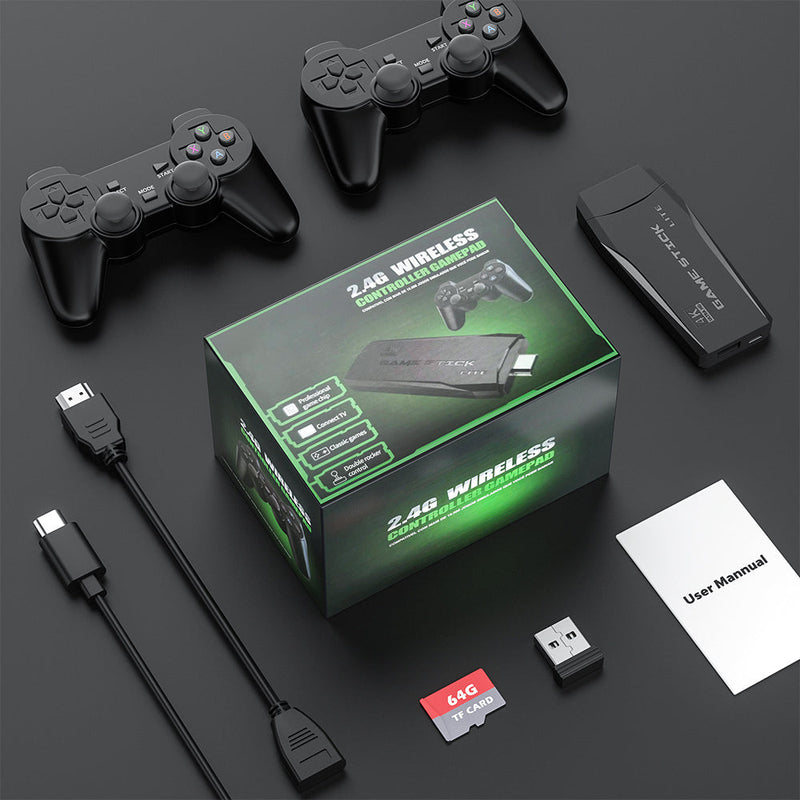 12 PCS | Classic M8 Game Stick 4K: 10,000+ Games, 2 Wireless Controllers, HDMI Output