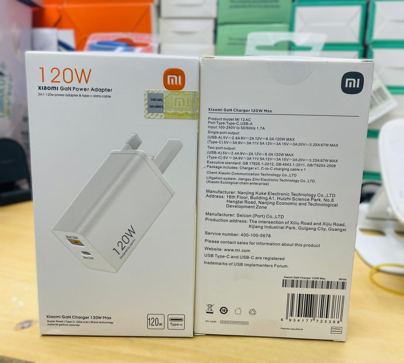 Xiaomi GaN 120W Power Adapter - Superfast Charging for Multiple Devices