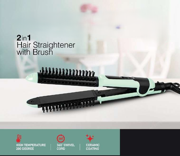 2 In 1 Hair Straightener WIth Brush1x24