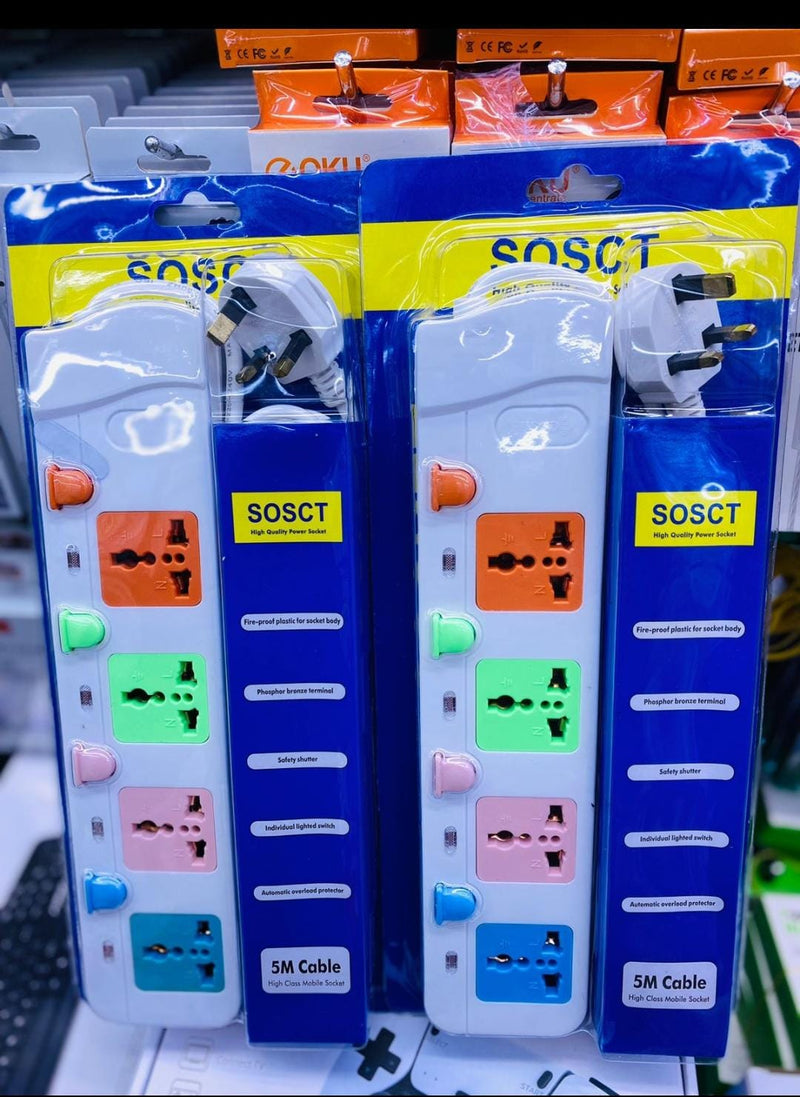 SOSCT 5M Power Socket - Safe, Reliable, and Versatile Power Extension