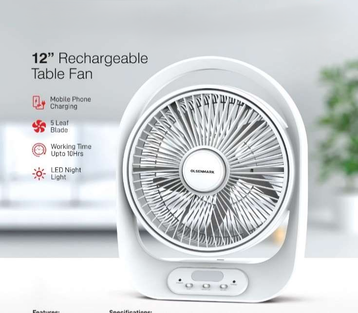 Desktop Rechble Fan With Led1x3