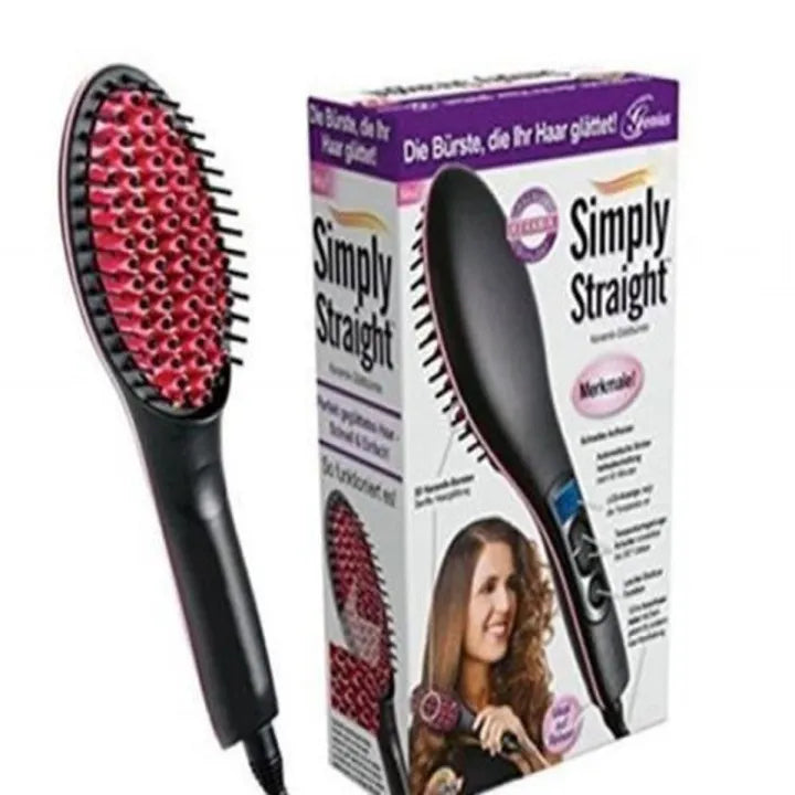 JML Simply Straight Ceramic Heat Hair Straightening Brush with Digital Control