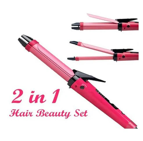 BoBaTiss 2-in-1 Hair Beauty Set: Straighten, Curl, and Style with Ease