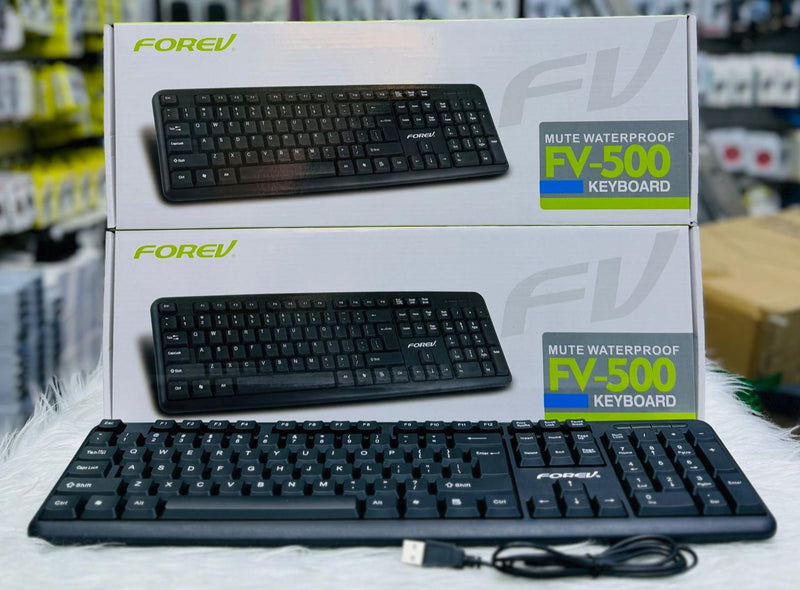 Forev FV-500 Mute Waterproof Keyboard - Spill-Proof Protection for Your Workspace