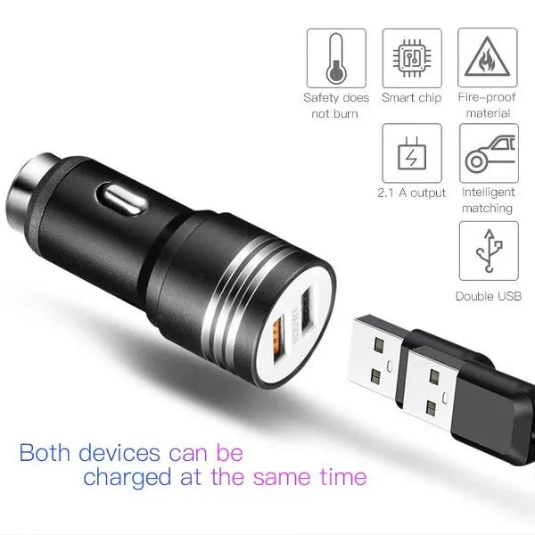 High-Power Dual USB Car Charger for Fast Charging on the Go