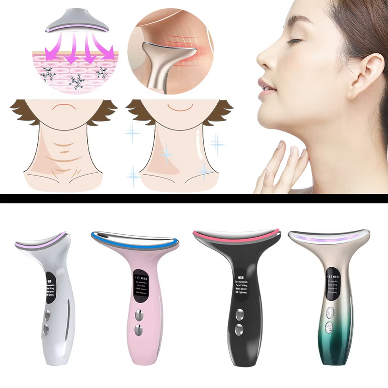 EMS Neck Lifting Massager Microcurrent Electric Neck Massager Wrinkle Remover Device Led Photon Therapy Skin Tightening Face