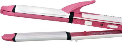 Kemei 3-in-1 Ceramic Hair Straightener: Straighten, Curl, and Wave with Ease