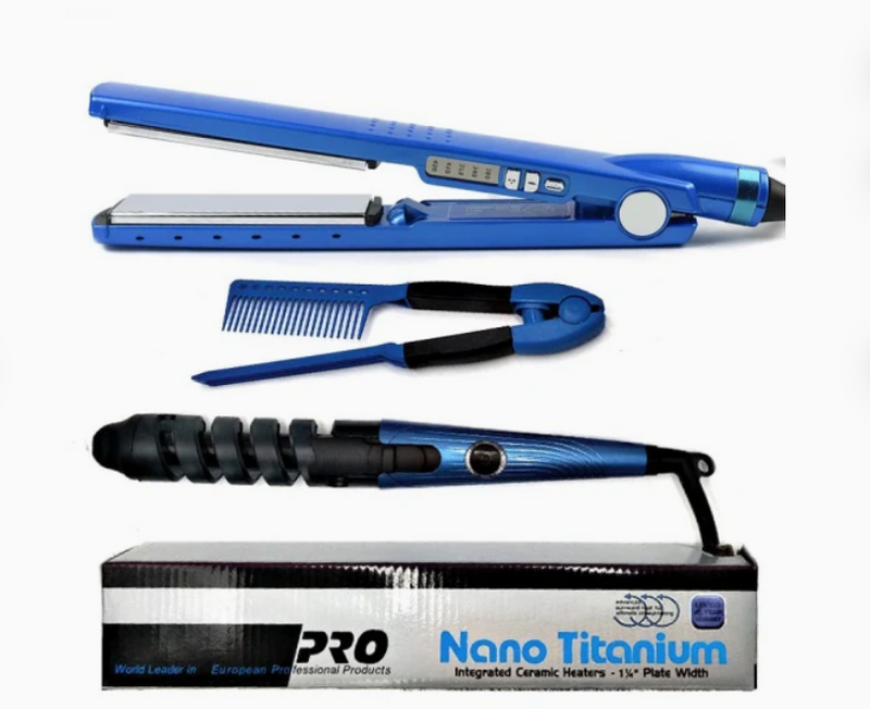 PRO Nano Titanium Hair Styling Set: Straighten, Curl, and Style with Ease