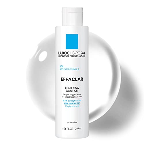 La Roche-Posay Effaclar Clarifying Solution - Acne Treatment Toner with Salicylic & Glycolic Acid, Paraben-Free, 200ml