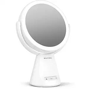 Beautural Double-Sided LED Makeup Mirror with 1x/10x Magnification