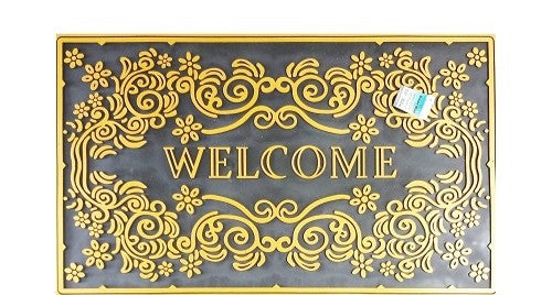 Elegant Welcome Doormat with Intricate Gold Design