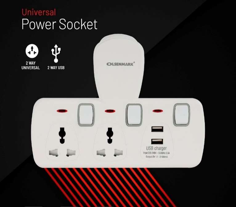 2 Way Socket+2-Way USB 1X36