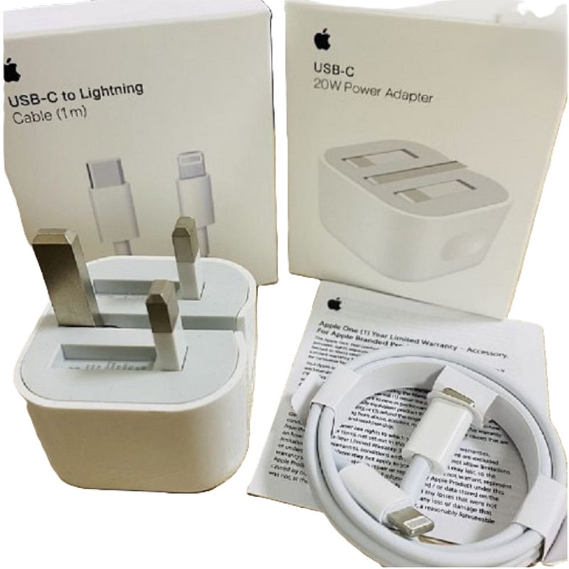 Original Apple 20W USB-C Power Adapter with Cable - Fast Charging for iPhone, iPad, AirPods