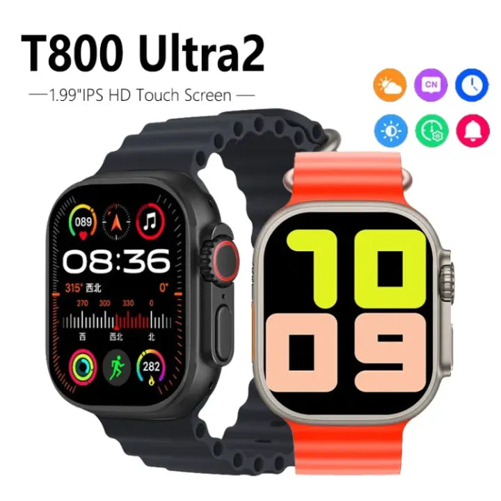 T800 Ultra 2 Smart Watch – 1.99" AMOLED Display, Fitness Tracker, Bluetooth Calling, Heart Rate Monitor