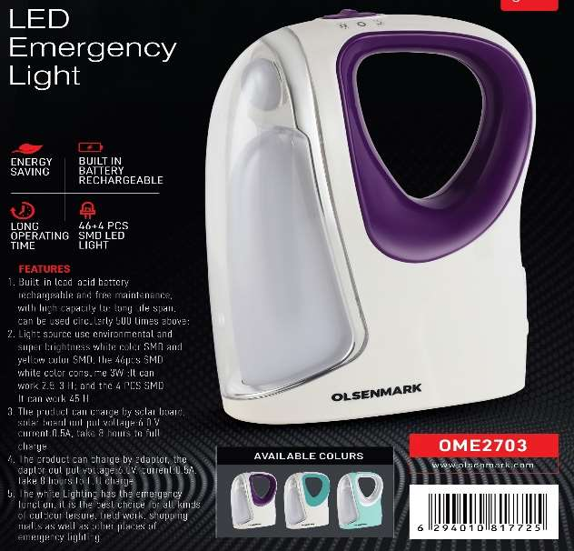 Rech Led Emergency Lantern/46+3Led1x20