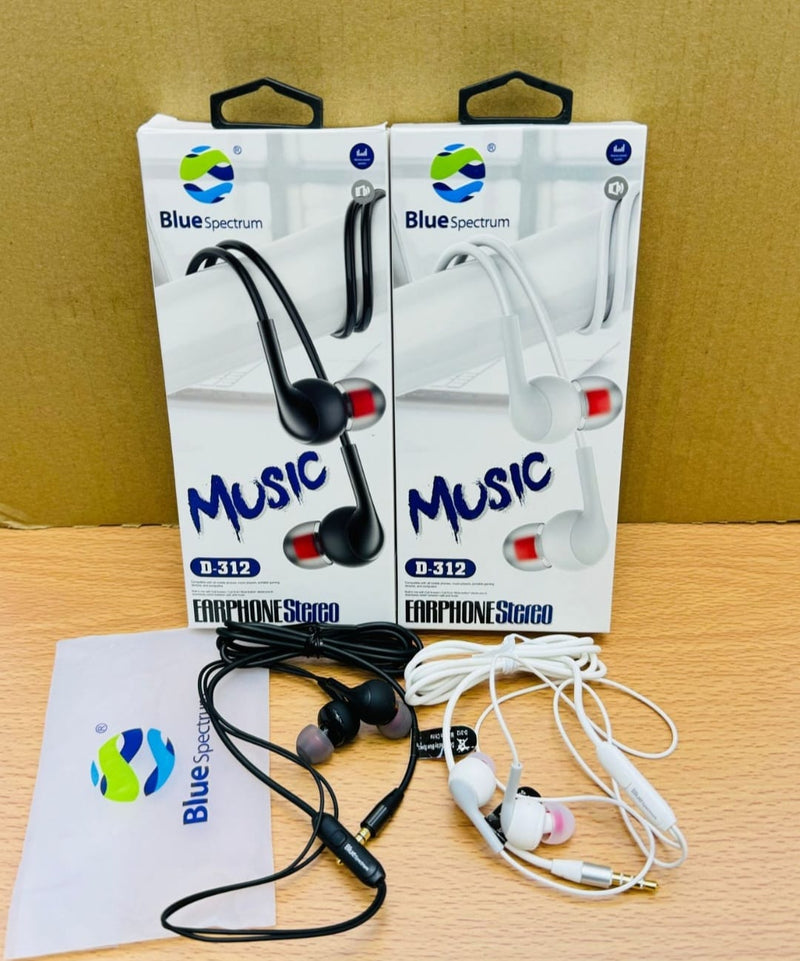 Blue Spectrum D-312 Earphones - Affordable Stereo Headset