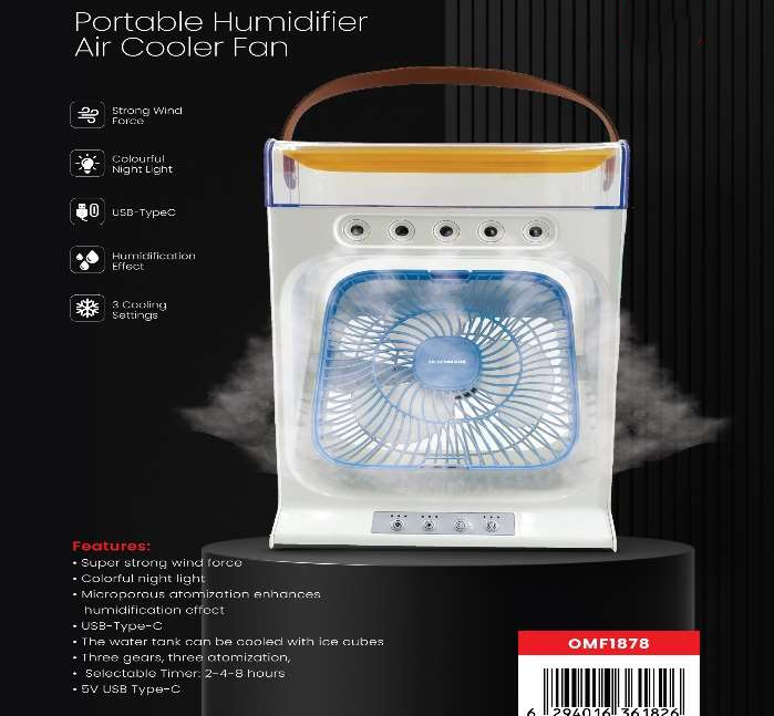 Portble Humidifier Air Cooler Fan1x8