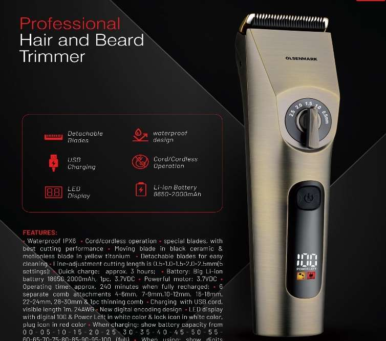 Professional Hair Trimmer 1x6