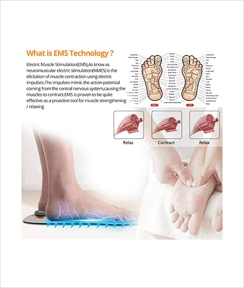 EMS USB Rechargeable Folding Foot Massager 24 Pieces