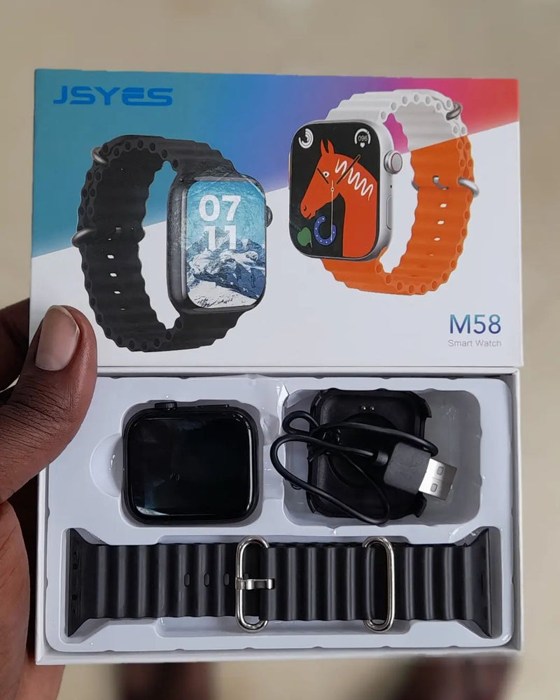 Jsyes M58 Smart Watch – 1.9" HD Display, Fitness Tracker, Bluetooth Call & Notifications, Heart Rate & Sleep Monitor, IP67 Waterproof, iOS & Android Compatible