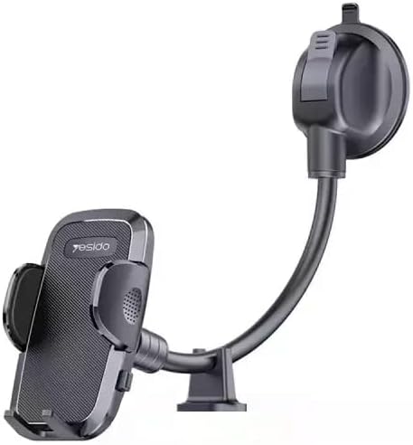 C140 Phone Holder 20Cm Flexible Clamp Arm ABS + Aluminum Alloy Auto extending clip by button Dashboard /windshield use