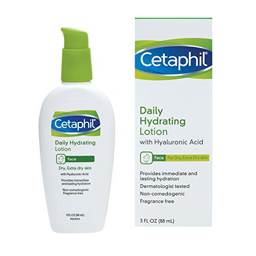 Cetaphil Daily Hydrating Lotion 3oz (88ml) – Lightweight Moisturizer with Hyaluronic Acid for Dry, Extra Dry Skin