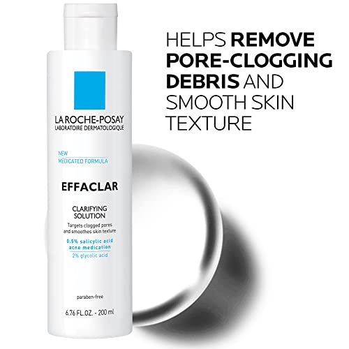 La Roche-Posay Effaclar Clarifying Solution - Acne Treatment Toner with Salicylic & Glycolic Acid, Paraben-Free, 200ml