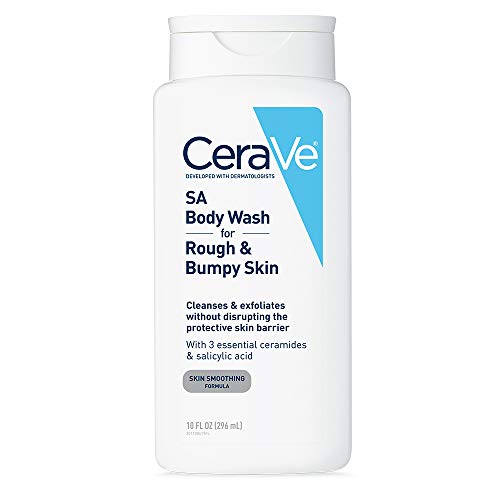 CeraVe Body Wash with Salicylic Acid 10 oz (296ml) – Fragrance-Free Exfoliating Body Wash for Rough and Bumpy Skin