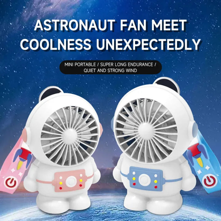 Hanging neck fan portable astronaut mini fan bladeless silent USB charging astronaut small fan with lanyard suitable for desktop office student dormitory