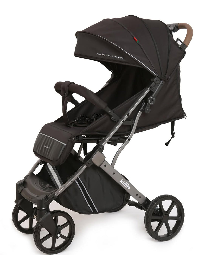 Kidilo V1 Black Stroller - Lightweight and Compact for Easy Travel