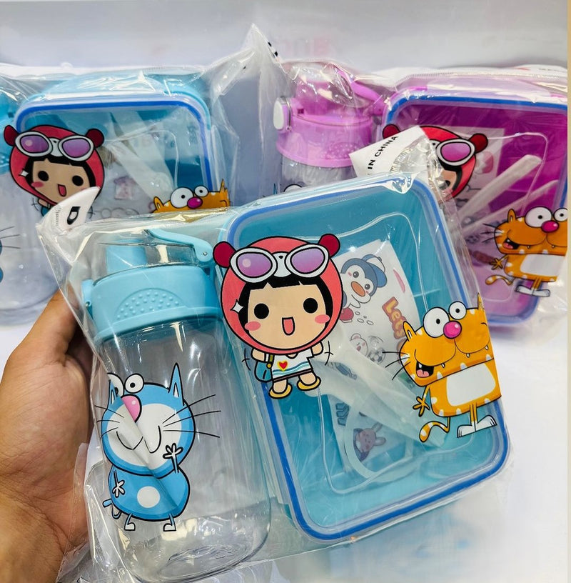 Cute Character Lunch Box Set for Kids