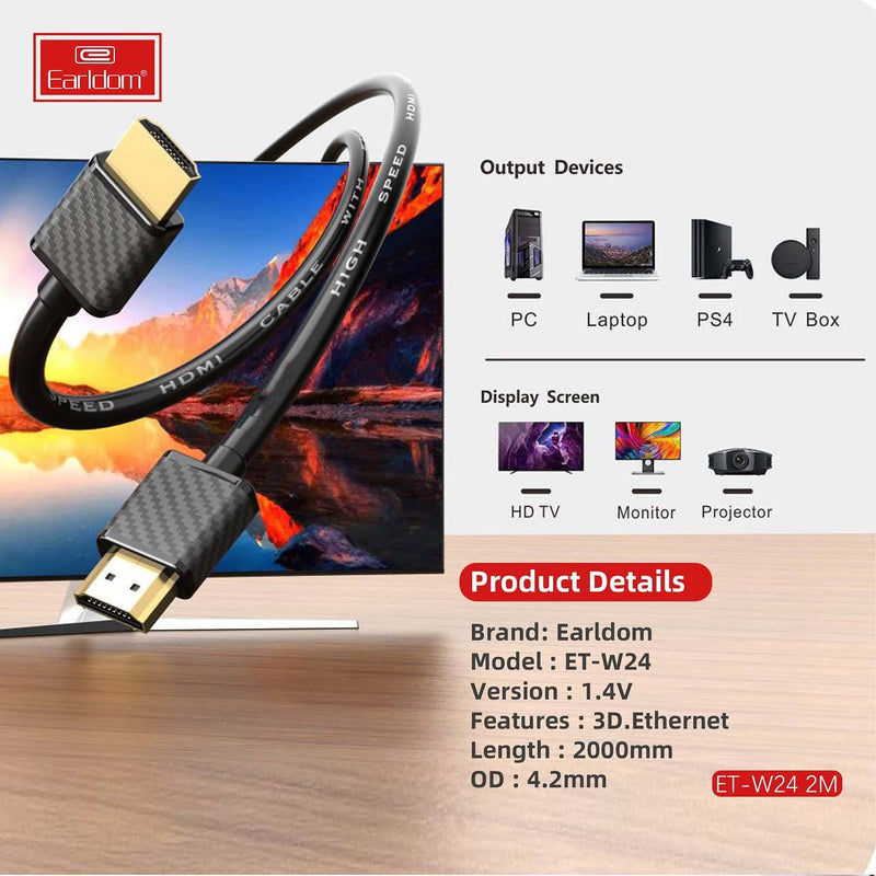 Earldom 4K HDMI Cable: Experience Ultra HD Visuals and Audio