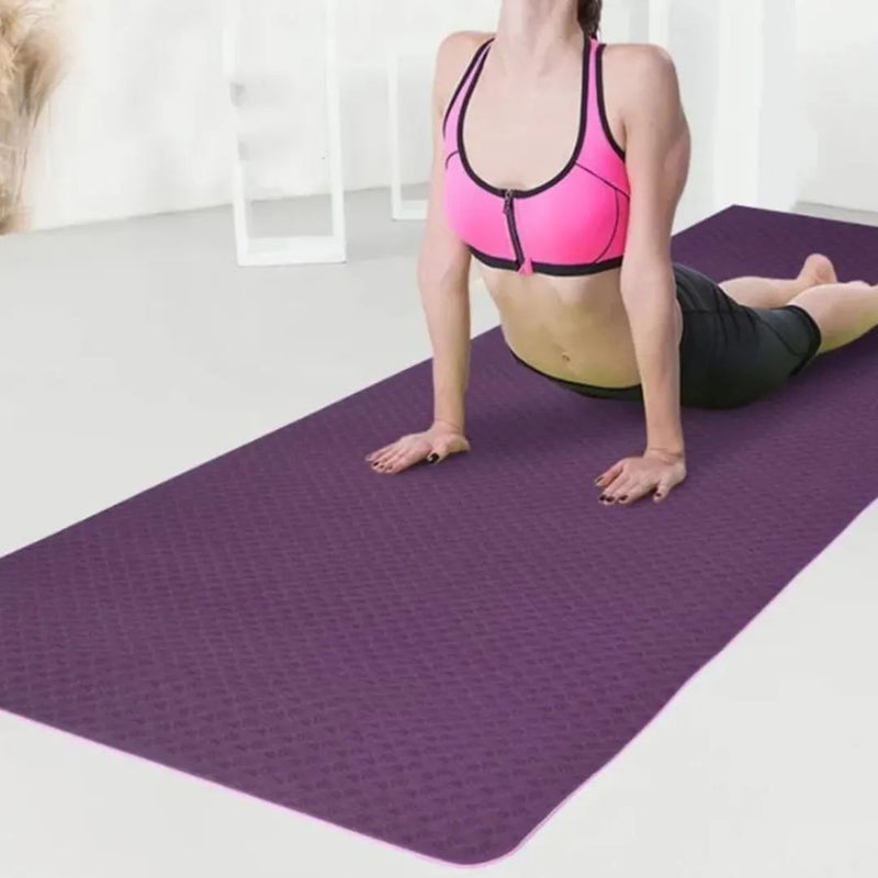 Eco-Friendly Pink Yoga Mat - Non-Slip, Cushioned, and Portable