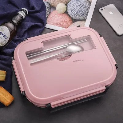 Convenient Lunch Box with Stainless Steel Cutlery